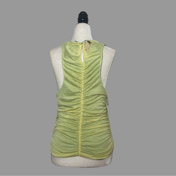 ❤️ L ❤️ NWT Anthro Reversible Ruched Tank Halter Keyhole Back Button - Picture 4 of 9